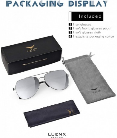 Round Mens Aviator Sunglasses Polarized Women UV 400 Protection - 04-silver / Mirror（larger Size） - C9198UDL0YO $30.61