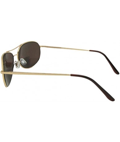 Aviator Slim Aviator Bifocal Sunglasses B113 - Gold Frame Brown Lenses - C118HOS9TO8 $28.36