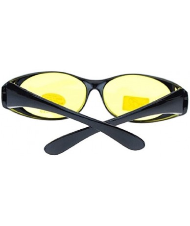 Wrap Polarized Night Driving Sunglasses Fit Over with side shield Sunglasses - Black - CD17YILHSTH $19.52