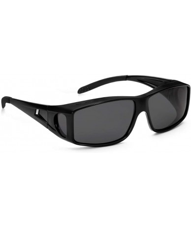 Wrap Sunglasses Polarized Protection Prescription Glasses - Black Frame/ Grey Lens - CR1944M63R9 $29.83