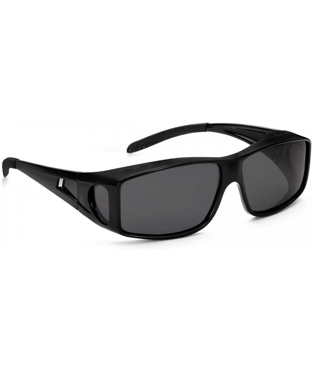 Wrap Sunglasses Polarized Protection Prescription Glasses - Black Frame/ Grey Lens - CR1944M63R9 $29.83