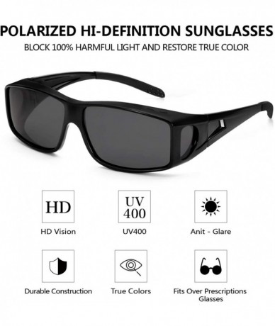 Wrap Sunglasses Polarized Protection Prescription Glasses - Black Frame/ Grey Lens - CR1944M63R9 $29.83