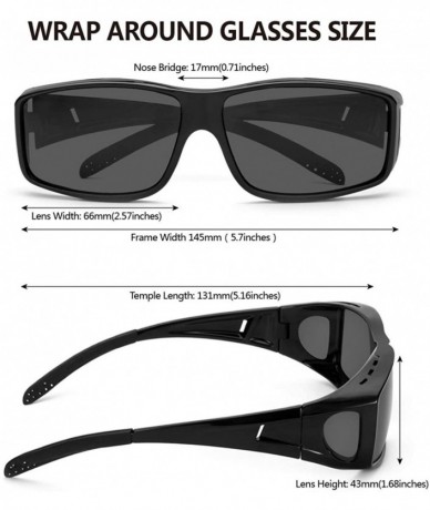 Wrap Sunglasses Polarized Protection Prescription Glasses - Black Frame/ Grey Lens - CR1944M63R9 $29.83