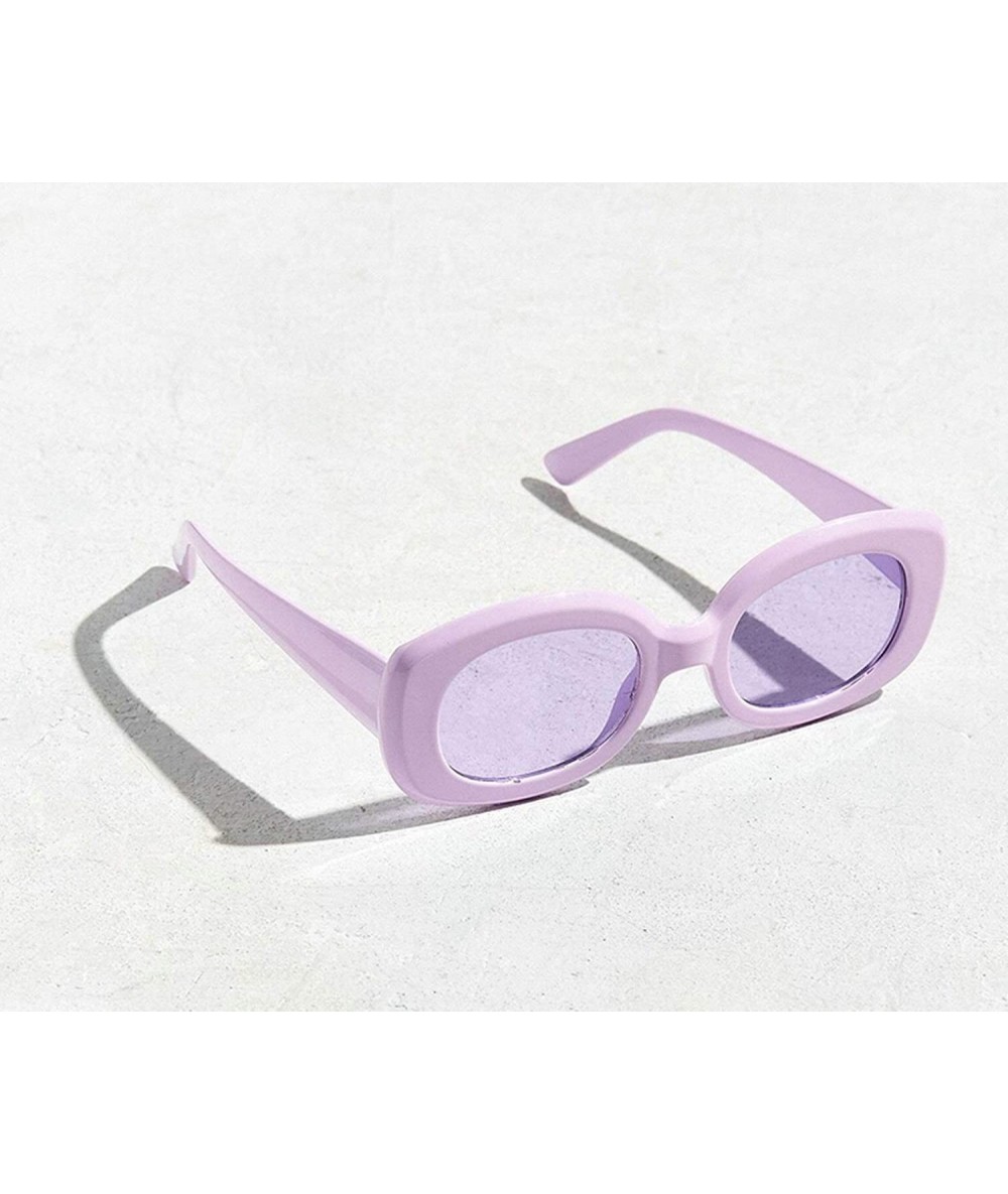 Semi-rimless Vintage Sunglasses for Men or Women PC AC UV400 Sunglasses - Purple - C318SAT742W $28.50