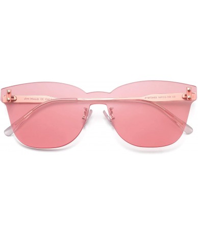 Oversized One Piece Rimless Sunglasses Women Transparent Candy Color Tinted Lens - Pink - CJ18QU6XKD8 $23.44