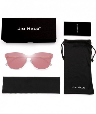 Oversized One Piece Rimless Sunglasses Women Transparent Candy Color Tinted Lens - Pink - CJ18QU6XKD8 $23.44