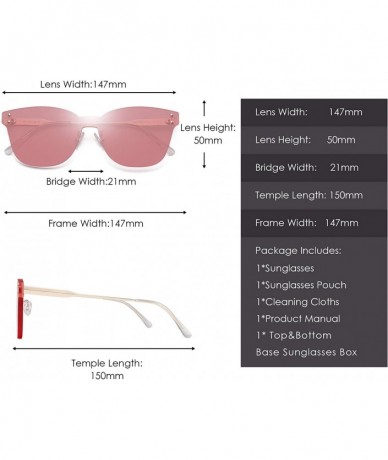 Oversized One Piece Rimless Sunglasses Women Transparent Candy Color Tinted Lens - Pink - CJ18QU6XKD8 $23.44