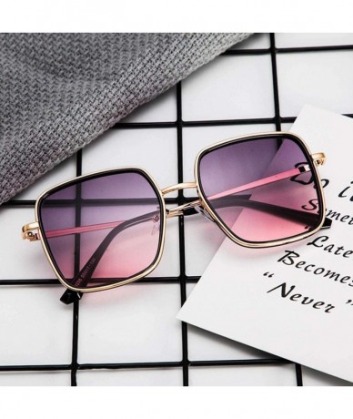 Square Fashion Sunglasses for Women - Polarized Oversized Fashion Vintage Eyewear Glasse - CV18Z36080E $18.84