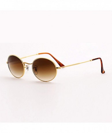 Oval 2019 Small Frame Sunglasses Women Retro Oval Mirror Metal Sun Glasses Vintage Er Lunette De Soleil Femme - CI199COYYCS $...