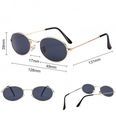 Oval 2019 Small Frame Sunglasses Women Retro Oval Mirror Metal Sun Glasses Vintage Er Lunette De Soleil Femme - CI199COYYCS $...