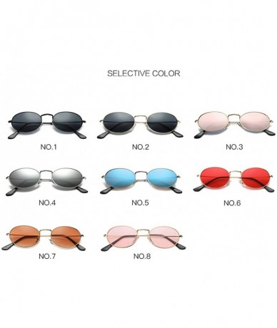 Oval 2019 Small Frame Sunglasses Women Retro Oval Mirror Metal Sun Glasses Vintage Er Lunette De Soleil Femme - CI199COYYCS $...