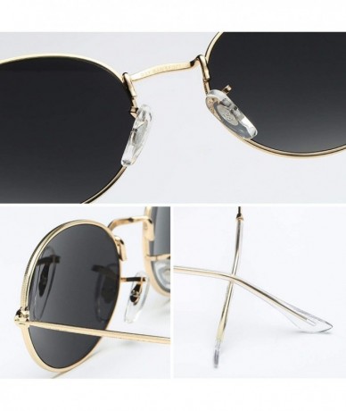 Oval 2019 Small Frame Sunglasses Women Retro Oval Mirror Metal Sun Glasses Vintage Er Lunette De Soleil Femme - CI199COYYCS $...