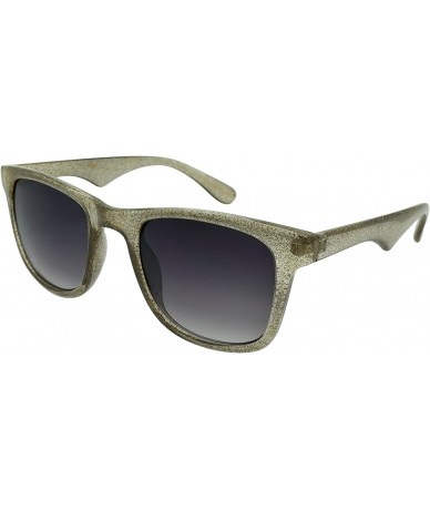 Wayfarer Women's Transparent Glitter Frame Horned Rim Sunglasses 540851GT-AP - Clear Grey Frame - C118GHGX9WM $17.07