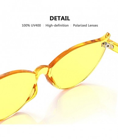 Oval Cat Eye Rimless Sunglasses Oversized One Piece Colored Transparent Eyewear Retro Eyeglasses for Women Men - CI18HYIKQWD ...