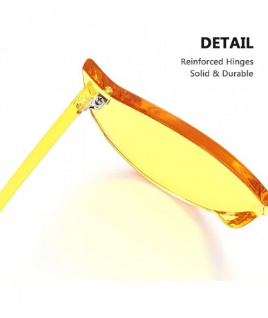 Oval Cat Eye Rimless Sunglasses Oversized One Piece Colored Transparent Eyewear Retro Eyeglasses for Women Men - CI18HYIKQWD ...