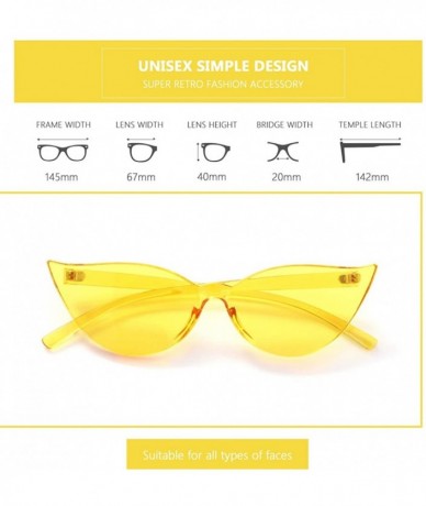 Oval Cat Eye Rimless Sunglasses Oversized One Piece Colored Transparent Eyewear Retro Eyeglasses for Women Men - CI18HYIKQWD ...