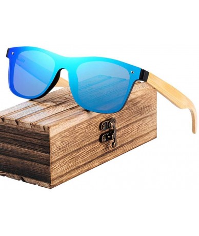 Aviator 2019 Fashion Wooden Sunglasses Men Bamboo Temple Sun Glasses Women Polarized-2 - Dark Blue Zebra Temp - CV18XQY86Z7 $...