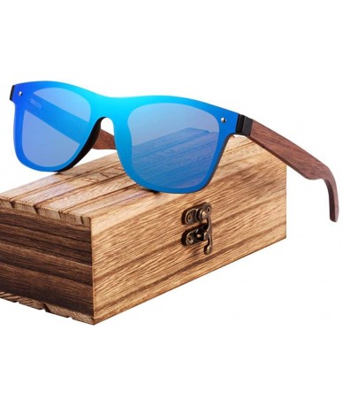 Aviator 2019 Fashion Wooden Sunglasses Men Bamboo Temple Sun Glasses Women Polarized-2 - Dark Blue Zebra Temp - CV18XQY86Z7 $...