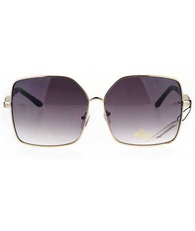 Butterfly Womens Retro Vintage Style Rectangular Metal Butterfly Gradient Sunglasses - Smoke - CT17XXSLCHG $24.15