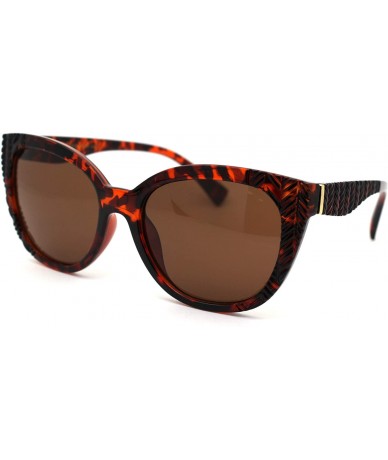 Oversized Womens Oversize Cat Eye Thick Plastic Fashion Sunglasses - Tortoise Brown - CH18YTK3EHO $20.03