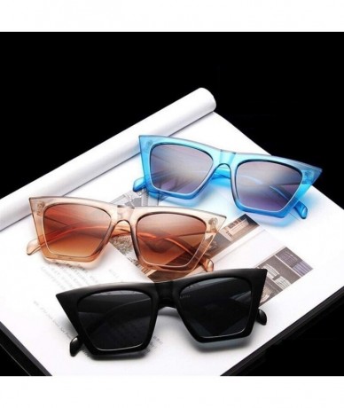 Square Square Sunglasses Man/Women Cat Eye Sun Glasses Classic Vintage UV400 Outdoor - White - C2198XQ6MZX $19.06