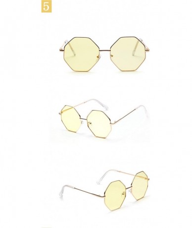 Square hexagon sunglasses Designer Fashion Sunglasses - Yellow - C318A6C3LY4 $20.70