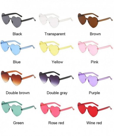 Oversized Love Heart Lens Sunglasses Women Transparent Plastic Glasses Style Sun Glasses Female - Yellow - C318W0E74O6 $40.80