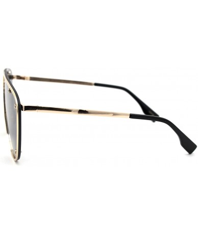 Rimless Womens Daisy Bevel Edge Flower Circle Lens Hippie Sunglasses - Gold Solid Black - CU18Y6UONWN $23.39