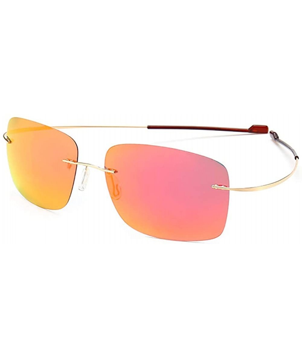 Goggle Ultralight Rimless Sunglasses-Fashion Square Shade Glasses-Flexible Eyewear - K - C2190OKS0IL $67.09