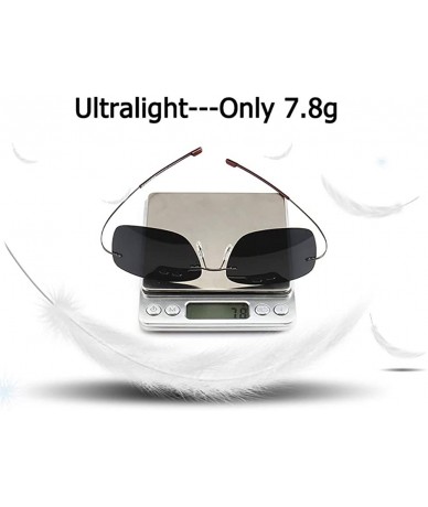 Goggle Ultralight Rimless Sunglasses-Fashion Square Shade Glasses-Flexible Eyewear - K - C2190OKS0IL $67.09