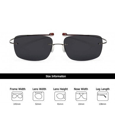 Goggle Ultralight Rimless Sunglasses-Fashion Square Shade Glasses-Flexible Eyewear - K - C2190OKS0IL $67.09