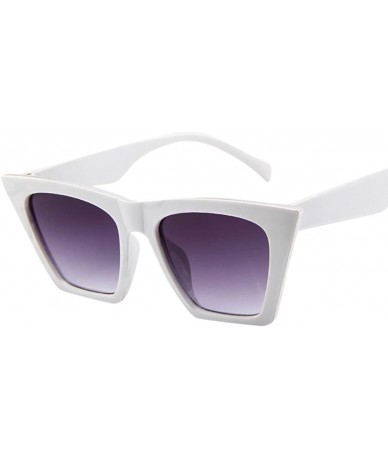 Oversized Oversize Sunglasses Flat Top Fashion Women Cat Eyes Sunglasses - White - C219026I44E $17.47