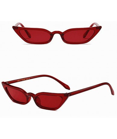 Square Women Vintage Cat Eye Sunglasses Retro Small Frame UV400 Eyewear Fashion Ladies - Red - CO193XI450O $18.37