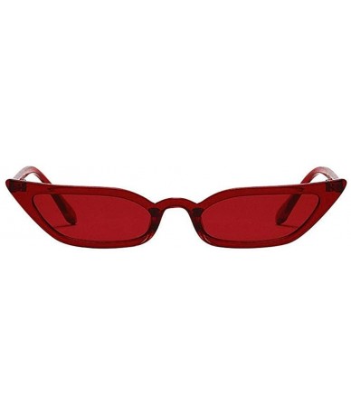 Square Women Vintage Cat Eye Sunglasses Retro Small Frame UV400 Eyewear Fashion Ladies - Red - CO193XI450O $18.37