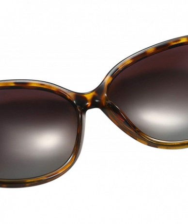 Oversized Oversized Sunglasses Big Large Women Square Wide Black Brown Retro Trendy - Leopard - CS1938MIXT8 $26.13