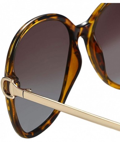 Oversized Oversized Sunglasses Big Large Women Square Wide Black Brown Retro Trendy - Leopard - CS1938MIXT8 $26.13