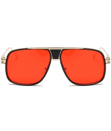 Rectangular Men Sunglasses Vintage Fashion Metal Rectangle Polarized Brand Designer Classic (E) - CN18CR3CN6N $20.35