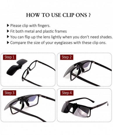 Rimless Clip-on Flip Up Polarized Rimless One Piece Sunglasses Over Prescription Glasses for Men Women - CK18N9HSENN $28.84