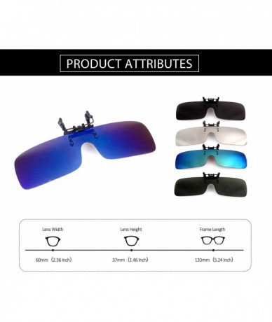 Rimless Clip-on Flip Up Polarized Rimless One Piece Sunglasses Over Prescription Glasses for Men Women - CK18N9HSENN $28.84