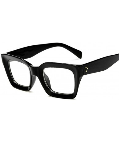 Square Square Glasses Frames Men Women Rivet Optical Sunglasses - Black Gray - C5193S98O4C $46.19