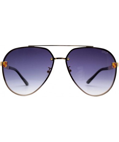 Aviator p663 Trendy Aviator Polarized - for Womens-Mens 100% UV PROTECTION - Gold-blackdegrade - CD192TGI9XH $42.61