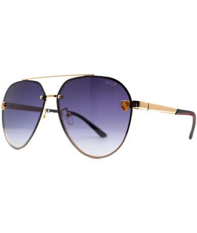 Aviator p663 Trendy Aviator Polarized - for Womens-Mens 100% UV PROTECTION - Gold-blackdegrade - CD192TGI9XH $42.61