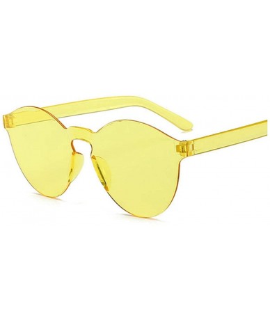 Aviator Fashion New Round Sunglasses Women Vintage Metal Frame Yellow Lens Colorful Shade Sun Glasses Female UV400 - CV198ZWU...