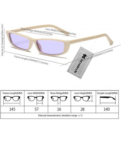 Rectangular Women Party Retro Small Rectangular Eyeglasses Eyewear Outdoor Fashion Fancy Sunglasses - Beige/Purple - CL1805QR...