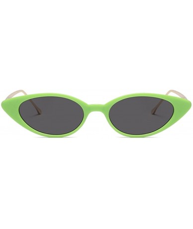 Oval Cateye Metal Frame Lady Sunglass - Green/Grey - CN18DWKAALG $24.15