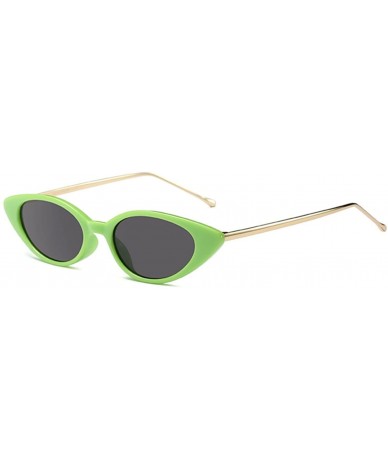 Oval Cateye Metal Frame Lady Sunglass - Green/Grey - CN18DWKAALG $24.15