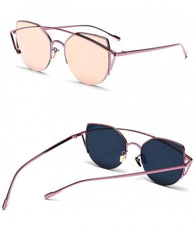 Goggle New Elegant Retro Women Eyewear Vintage Men Goggles Metal Frame UV400 Sunglasses - Gold Frame/Pink - CZ12KCV0VKR $17.12