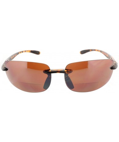 Rimless Island Bifocal Sunglasses Rimless Readers - Non-polarized Tortoise Frame/Copper Day Driving Lens - CF11X6ZFSQJ $43.12