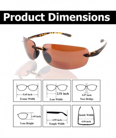 Rimless Island Bifocal Sunglasses Rimless Readers - Non-polarized Tortoise Frame/Copper Day Driving Lens - CF11X6ZFSQJ $43.12