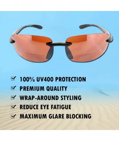 Rimless Island Bifocal Sunglasses Rimless Readers - Non-polarized Tortoise Frame/Copper Day Driving Lens - CF11X6ZFSQJ $43.12